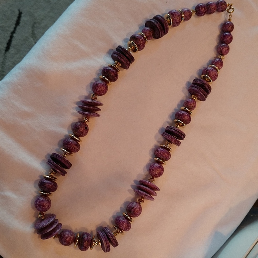 Purple beaded necklace